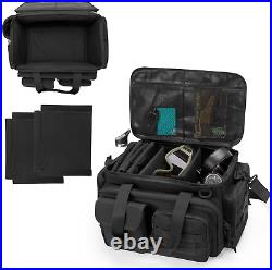 Tactical Pistol Range Bag with 4 Pistol Cases, Padded Gun Duffle Range Bag with