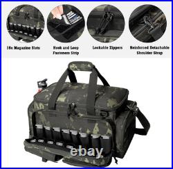 Tactical Pistol Range Bag with 4 Pistol Cases, Padded Gun Duffle Range Bag with