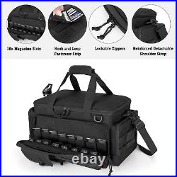 Tactical Pistol Range Bag with 4 Pistol Cases, Padded Gun Duffle Range Bag with