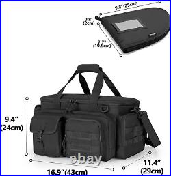 Tactical Pistol Range Bag with 4 Pistol Cases, Padded Gun Duffle Range Bag with