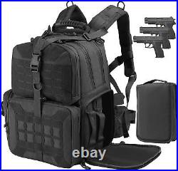 Tactical Range Backpack Bag Handgun Ammo 3 Pistol Carrying Case Hunting Shooting
