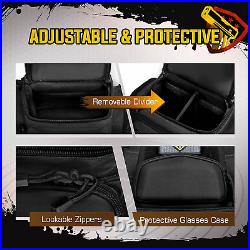 Tactical Range Handgun Backpack 4 Pistol Case Range Bag Hard Glasses Storage