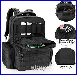 Tactical Range Pistol Backpack 6 Handgun Cases Shooting Hunting Carrying Bag