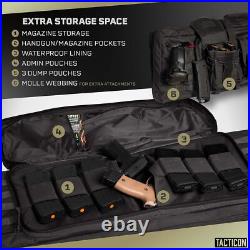 Tacticon Double Rifle Bag 2 Hard Rifles + 2 Pistols Tuckable Backpack Strap Tacticon Double Rifle Bag 2 Hard Rifles + 2 Pistols Tuckable Backpack Strap