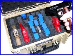 Tan Armourcase 1450 case + precut 4 Pistol Quickdraw handgun foam free nameplate