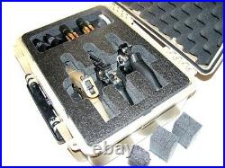 Tan Armourcase 1450 case with precut 3 Revolver pistol handgun foam +nameplate