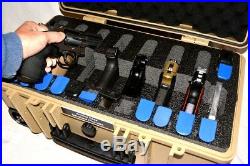 Tan Armourcase + 7 pistol QuickDraw handgun foam +1500D quiv Pelican 1510 case