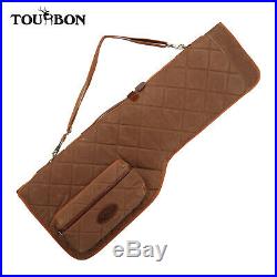 Tourbon Vintage Shotgun Case Take down Soft Wax Canvas Gun Safe Bag with Pocket
