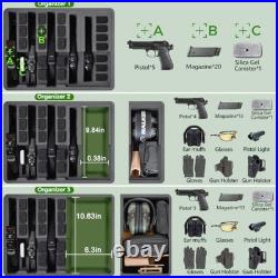 Turokacase TSA Approved Pistol Gun Case for 5 Handguns, Waterproof Hard Shell