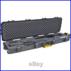 USA 54 Gun Case 2 Double Scoped Rifle Lock Protect Storage Hard Wheels Travel