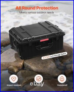 Uimoso 3.5Cu. Ft Weatherproof Hard Case Rolling Wheels & Retractable Handle Black Uimoso 3.5Cu. Ft Weatherproof Hard Case Rolling Wheels & Retractable Handle Black