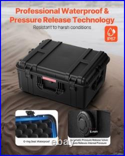 Uimoso 3.5Cu. Ft Weatherproof Hard Case Rolling Wheels & Retractable Handle Black