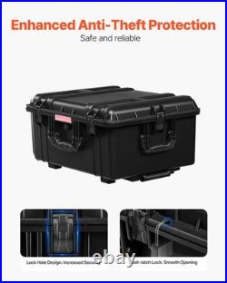 Uimoso 3.5Cu. Ft Weatherproof Hard Case Rolling Wheels & Retractable Handle Black