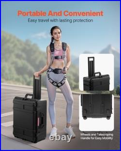 Uimoso 3.5Cu. Ft Weatherproof Hard Case Rolling Wheels & Retractable Handle Black
