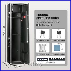 VEVOR Gun Safe Rifle Safe with Built-in Storage Locker 5 Rifles Storage Cabinet VEVOR Gun Safe Rifle Safe with Built-in Storage Locker 5 Rifles Storage Cabinet