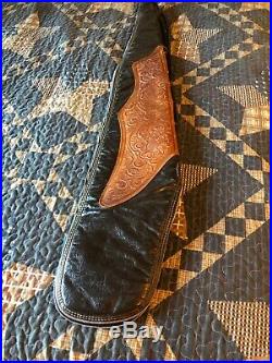 VINTAGE HAND TOOLED LEATHER GUN CASE-STAMPED 4232 42 44 Beautiful