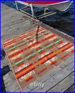 VINTAGE HAND TOOLED LEATHER PISTOL GUN CASE HORSE HEAD FLEECE LINED ZIPS 14 x 7