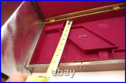 Very Nice Dual hardwood lined gun case box superb Key Lock Mint pistol revolver