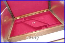 Very Nice Dual hardwood lined gun case box superb Key Lock Mint pistol revolver