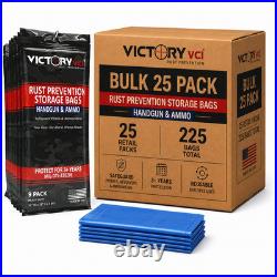 Victory VCI Handgun Pistol Ammo Storage Bags 12x18 Rust Prevention 225 Bags