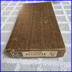 Vintage 1970s Original Colt Woodgrain Outer / Red Interior Python Box, papers