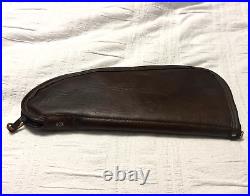 Vintage 40X Pistol Gun Soft Case Brown Leather Free Shipping