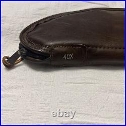 Vintage 40X Pistol Gun Soft Case Brown Leather Free Shipping