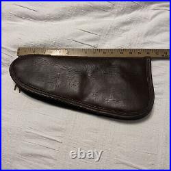 Vintage 40X Pistol Gun Soft Case Brown Leather Free Shipping