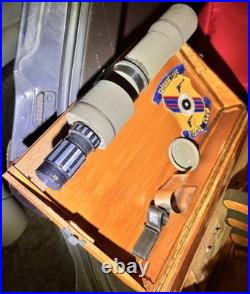 Vintage 5 Gun Competition Shooting Range Box HandMade Wood w Spotter Scope
