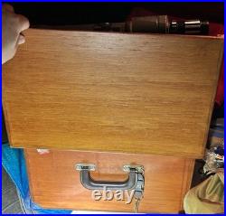 Vintage 5 Gun Competition Shooting Range Box HandMade Wood w Spotter Scope