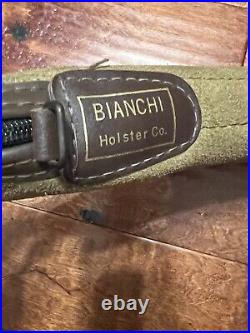 Vintage Bianchi Pistol Soft Case Brown Leather Super Rare Free Shipping