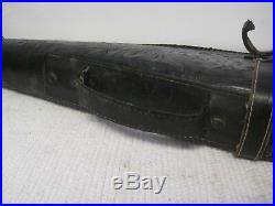 Vintage Black Hand Tooled Leather Horse Saddle 2 Piece Gun Case Scabbard