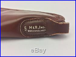 Vintage Brown Leather Harrington Richardson H&R Pistol Hand Gun Zipper Case Rare