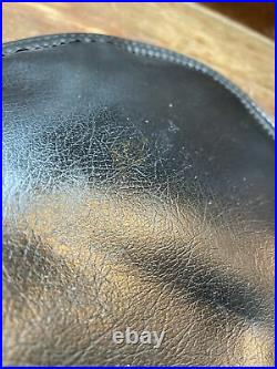 Vintage Browning Black Leather Handgun Soft Case Pouch White Fleece Interior