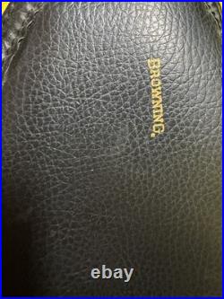 Vintage Browning Pistol Soft Case Black Leatherette Wool Interior 13 inches