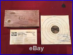 Vintage COLT WOODSMAN. 22 MATCH TARGET Factory Woodgrain Box Case with Paperwork