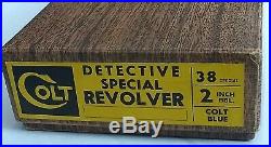 Vintage Colt Detective 38 Special Revolver Box & Paperwork Circa 1961 Colt Blue