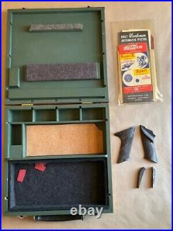 Vintage Colt Woodsman Wood Display Case With Grips And Manuals
