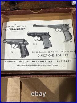 Vintage Factory Original Pistol Box Case For MANURHIN WALTHER PPK