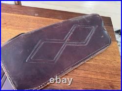 Vintage Fleeced Lined 2 Pc Hinged Case, Long Gun, Riffle, Custom Tooled Leather