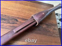 Vintage Fleeced Lined 2 Pc Hinged Case, Long Gun, Riffle, Custom Tooled Leather