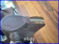 Vintage Fleeced Lined 2 Pc Hinged Case, Long Gun, Riffle, Custom Tooled Leather