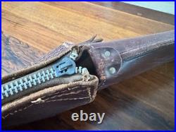 Vintage Fleeced Lined 2 Pc Hinged Case, Long Gun, Riffle, Custom Tooled Leather