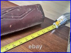 Vintage Fleeced Lined 2 Pc Hinged Case, Long Gun, Riffle, Custom Tooled Leather
