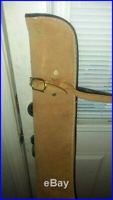 Vintage Hand Made Leather Rifle Shotgun Gun Case Adjustable Roughly 49