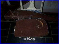 Vintage Hand Made Leather Rifle Shotgun Gun Case deer scene Roughly 47s by 9s