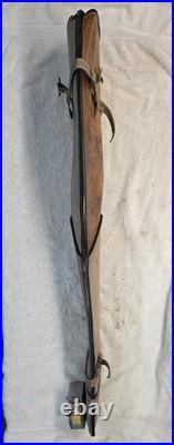 Vintage Hand Tooled Leather Rifle Case 36 Fleece Lined Suede Scabbard Deer Scene
