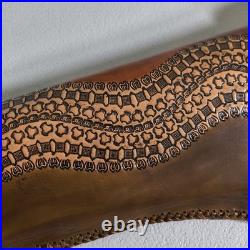 Vintage Hand Tooled Long Horn Skull Leather Rifle/ Shotgun Scabbard / Gun Case