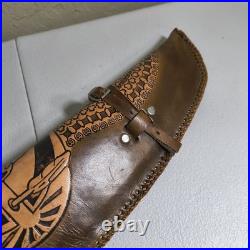 Vintage Hand Tooled Long Horn Skull Leather Rifle/ Shotgun Scabbard / Gun Case