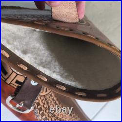 Vintage Hand Tooled Long Horn Skull Leather Rifle/ Shotgun Scabbard / Gun Case